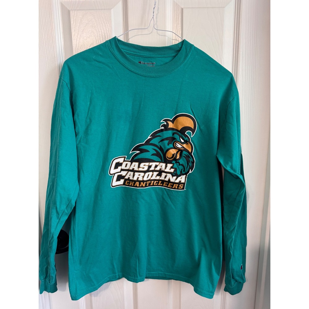 Champion Coastal Carolina Chanticleers Long Sleeve T-Shirt Teal Size M‎ NCAA
